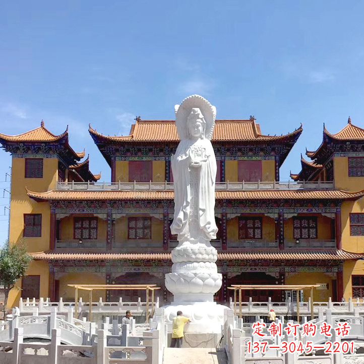 济南大型寺庙汉白玉观音石雕塑