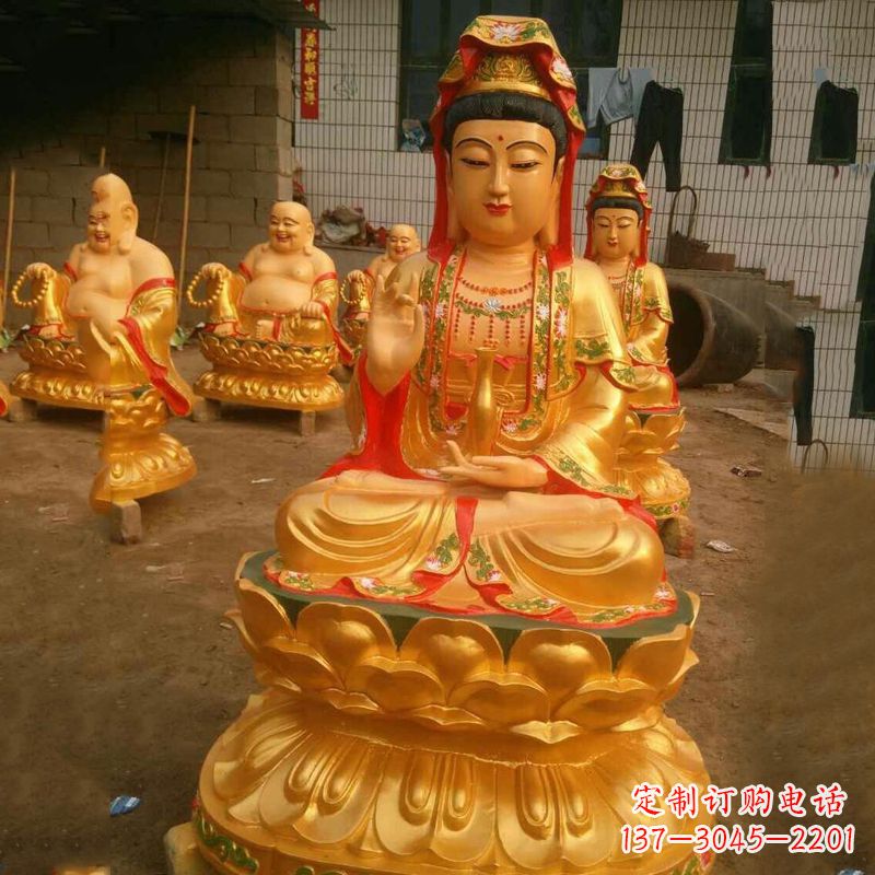 济南完美体现观音神性的铸铜观音雕塑