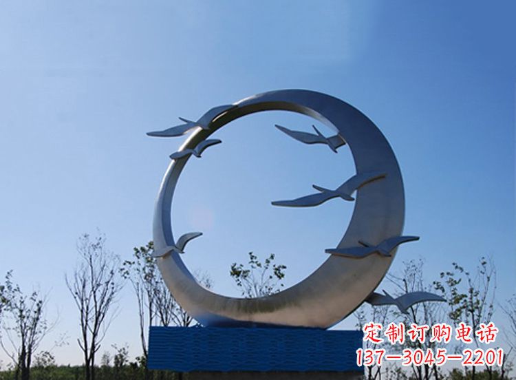 济南大雁不锈钢景观雕塑