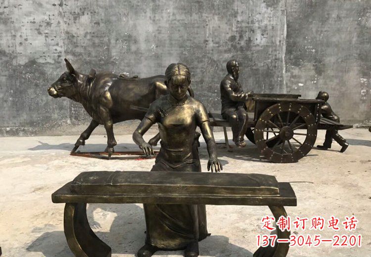济南精美绝伦的古筝铜雕