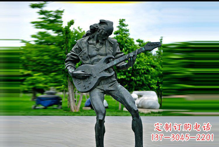 济南铜雕吉他景观雕塑