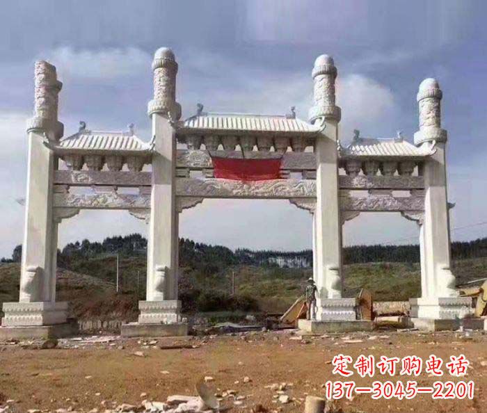 济南 道路大理石牌坊雕塑