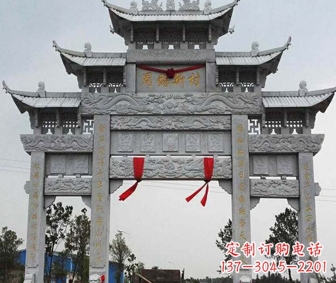 济南精美石雕牌坊雕塑