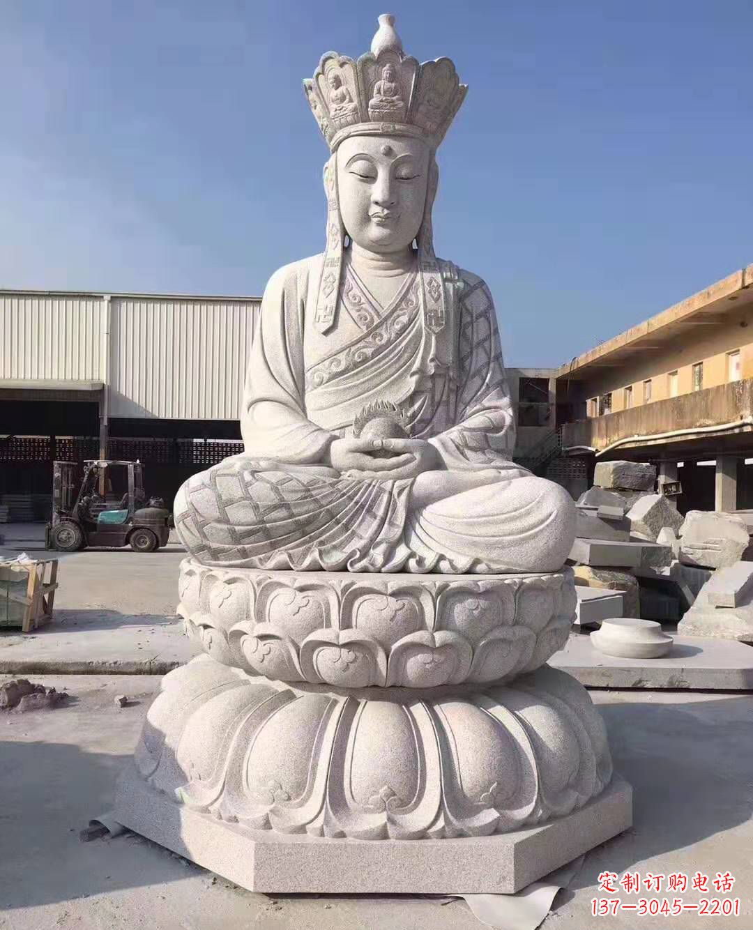 济南精美雕塑——地藏王石雕佛像摆件