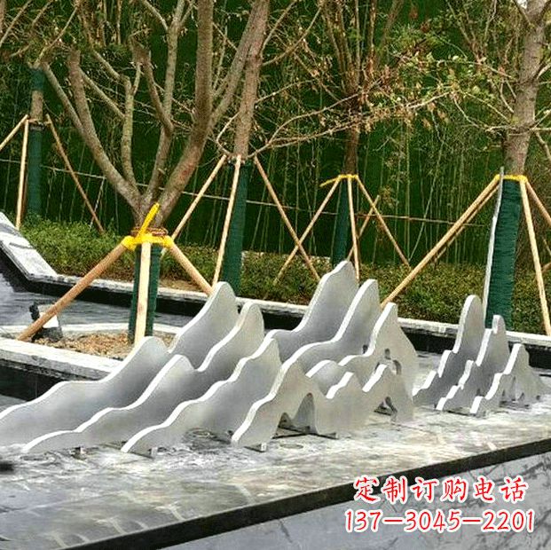 济南高品质室外不锈钢假山雕塑