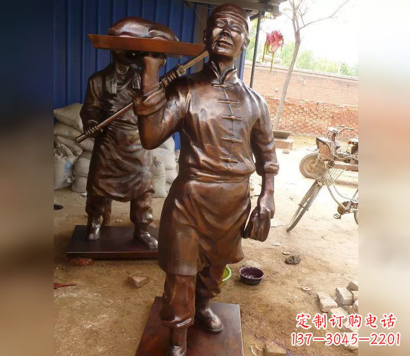 济南店小二铜雕,精美绝伦,永传佳话