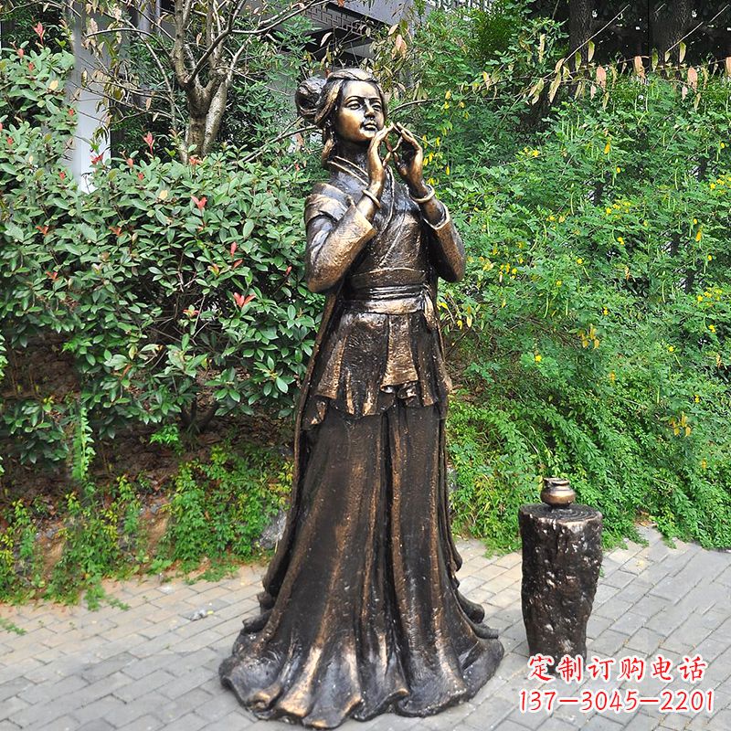 济南貂蝉铜雕塑公园古代美女人物雕塑