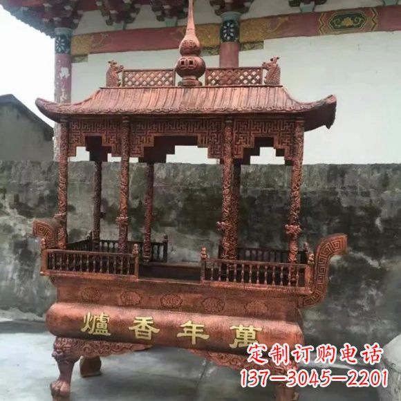 济南雕刻蝙蝠铜香炉