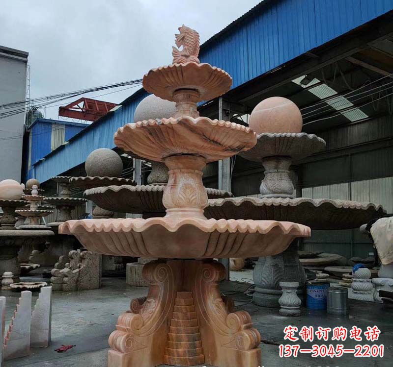 济南高品质跌水钵石喷泉雕塑