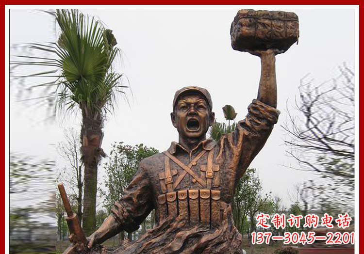 济南董存瑞英雄模范铜雕——艺术之美的匠心细作
