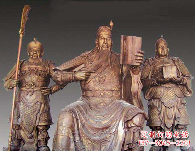 济南中领雕塑艺术以关公武财神铜雕塑荣耀家中