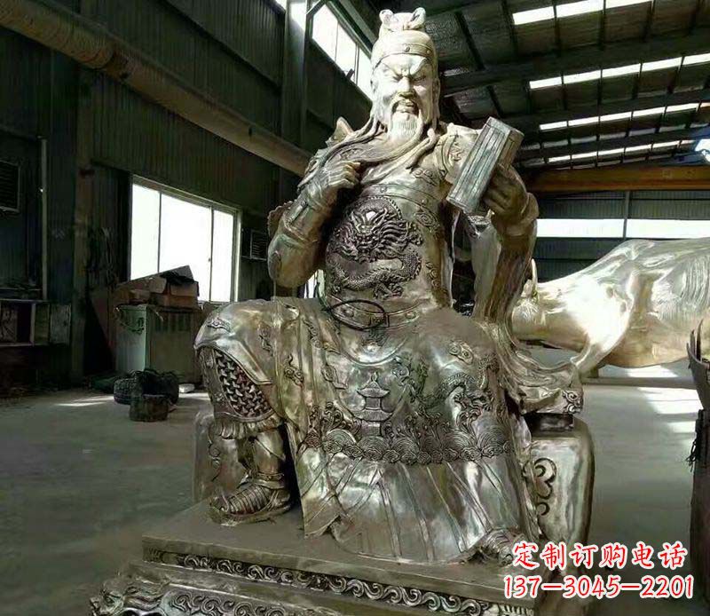济南读书关公铜雕