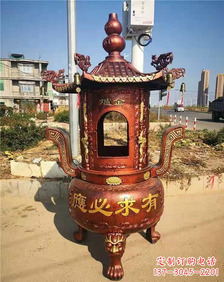 济南杜浦精制铜香炉雕塑