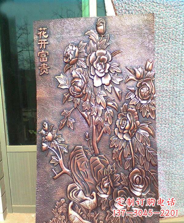 济南锻铜牡丹雕塑