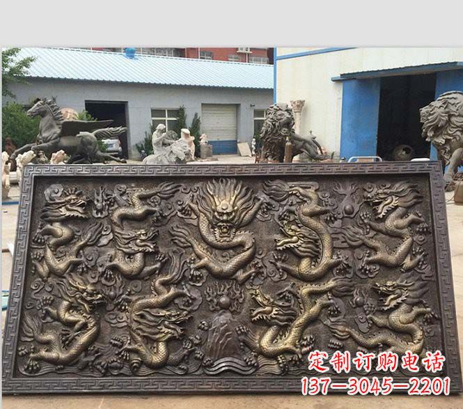 济南锻铜九龙浮雕雕塑