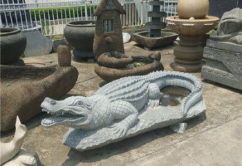 济南动物雕塑大理石鳄鱼