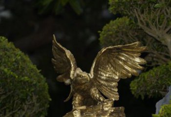 济南精美大鹏展翅老鹰铜雕