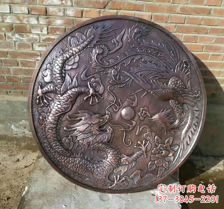 济南传统工艺锻铜龙凤雕塑