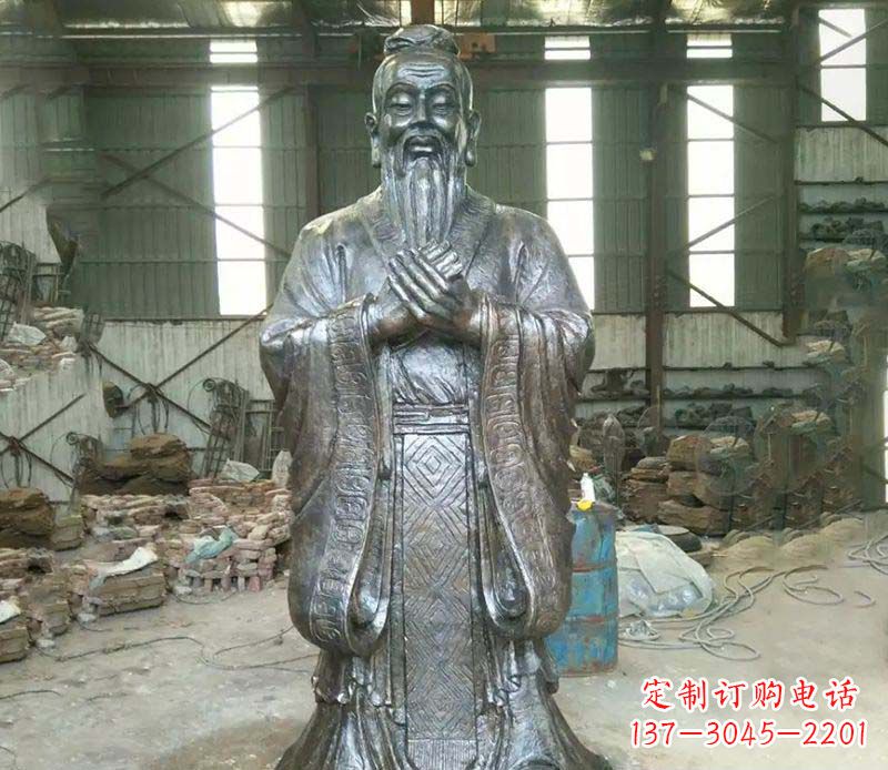济南锻铜校园老子人物雕塑,铸就永恒的追求