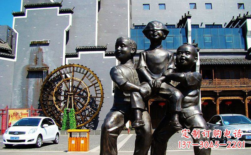 济南精美儿童小品铜雕