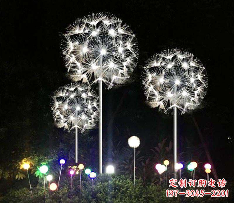 济南发光不锈钢蒲公英雕塑