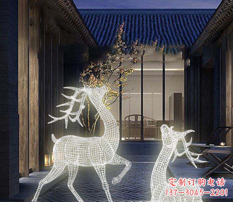 济南发光精致梅花鹿雕塑