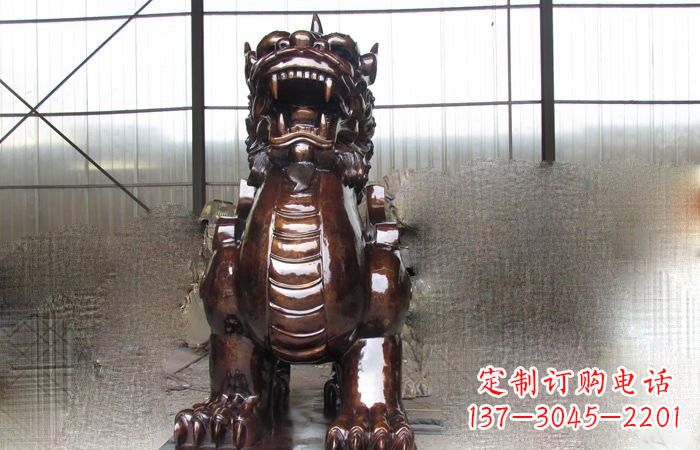 济南来自古老文化的獬豸铜雕