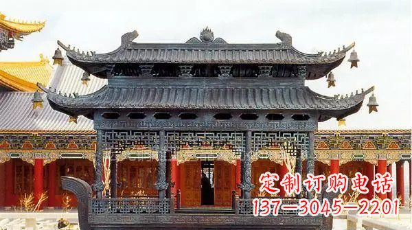 济南方形寺庙香炉铜雕塑