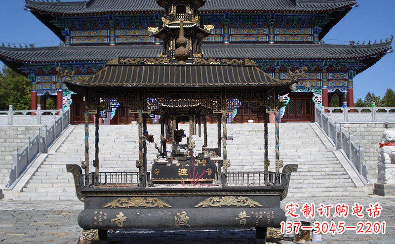 济南方形香炉寺庙铜雕_1