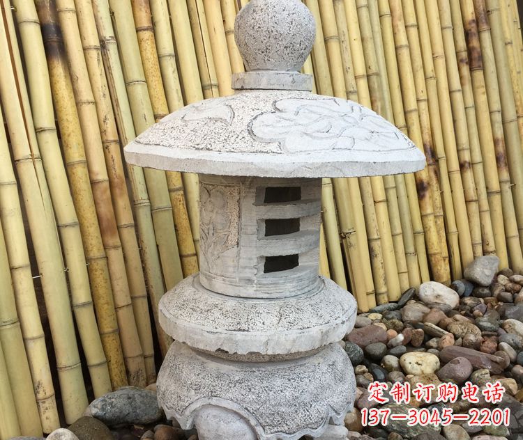 济南仿古公园照明灯笼石雕
