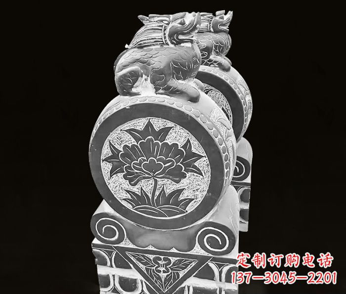 济南仿古麒麟抱鼓石镇宅石门墩