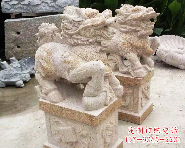 济南仿古麒麟门口镇宅石雕