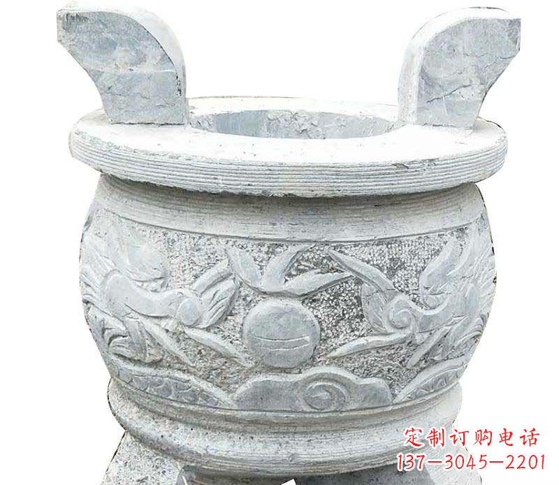 济南精美仿古三足香炉石雕