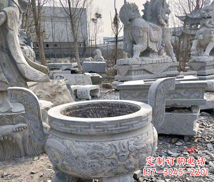 济南仿古三足香炉石雕_1