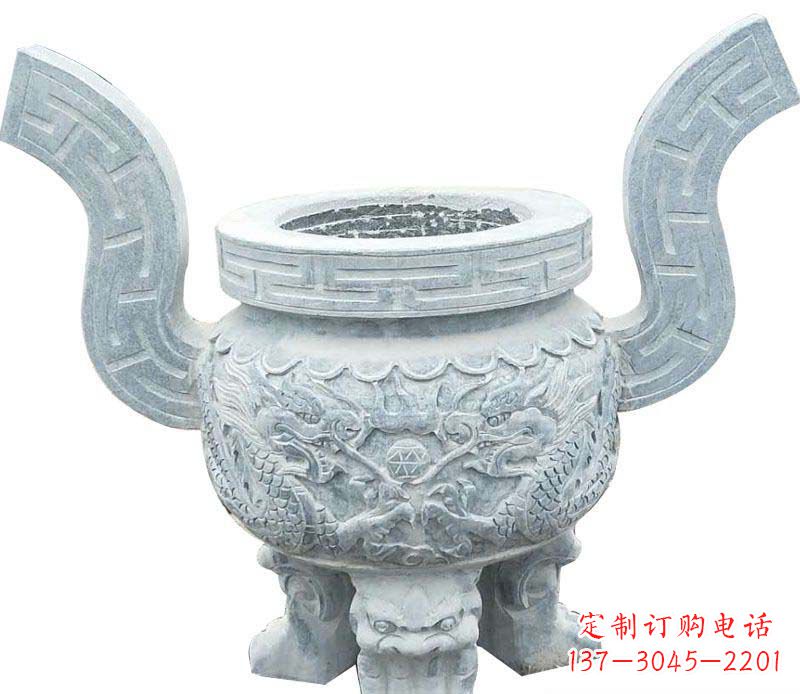 济南仿古三足香炉石雕