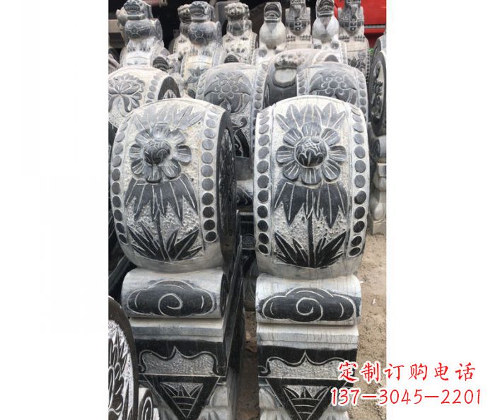 济南仿古石门墩镇宅抱鼓石雕塑
