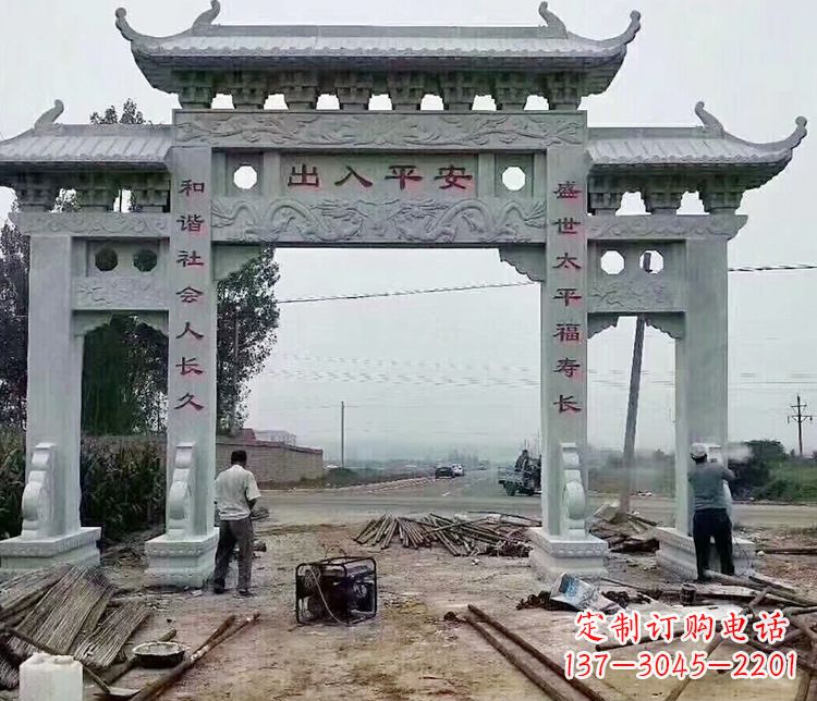济南仿古石牌坊石雕
