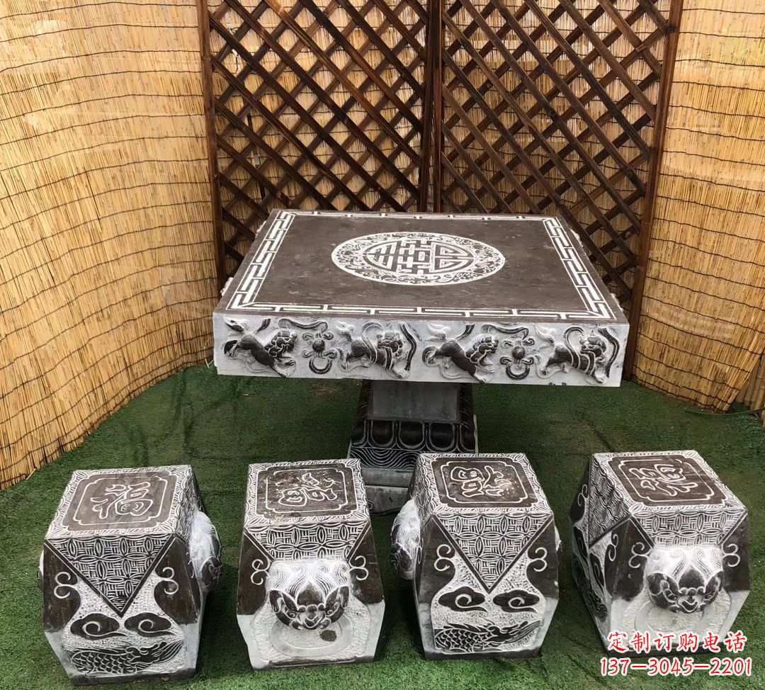 济南仿古石桌凳公园景观石雕