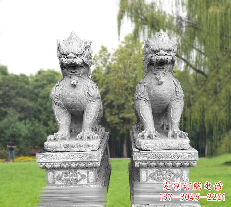 济南仿古坐式麒麟石雕