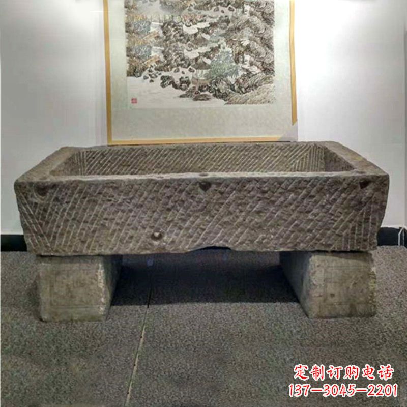 济南仿古做旧石槽雕塑