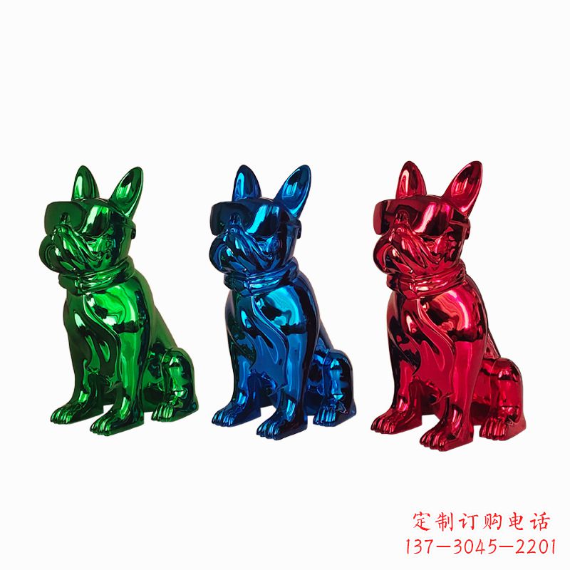 济南仿琉璃斗牛犬生肖狗雕塑