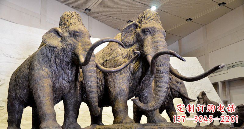 济南仿真大象玻璃钢动物雕塑