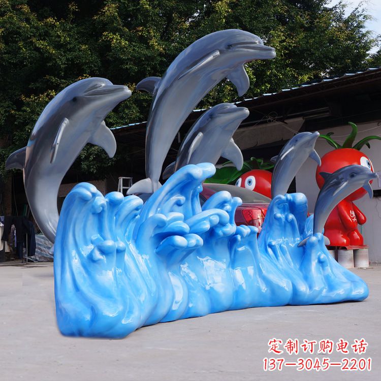 济南仿真海豚玻璃钢雕塑