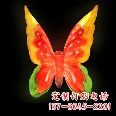 济南艺术雕塑大号黄色发光蝴蝶