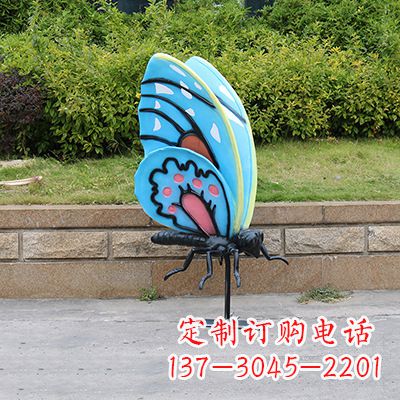 济南蓝色大号蝴蝶雕塑