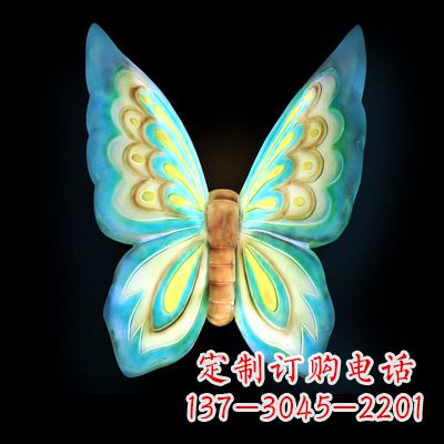 济南 大号蓝色发光蝴蝶塑像