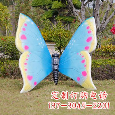 济南仿真蝴蝶_蓝白色款105x100x80