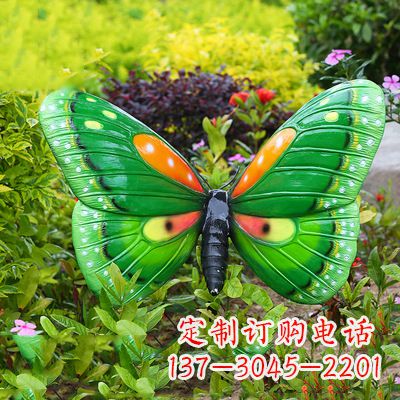 济南精致魅力的绿色蝴蝶雕塑