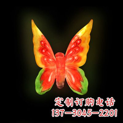 济南精美小号黄色发光蝴蝶雕塑