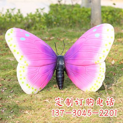 济南紫白色仿真蝴蝶雕塑